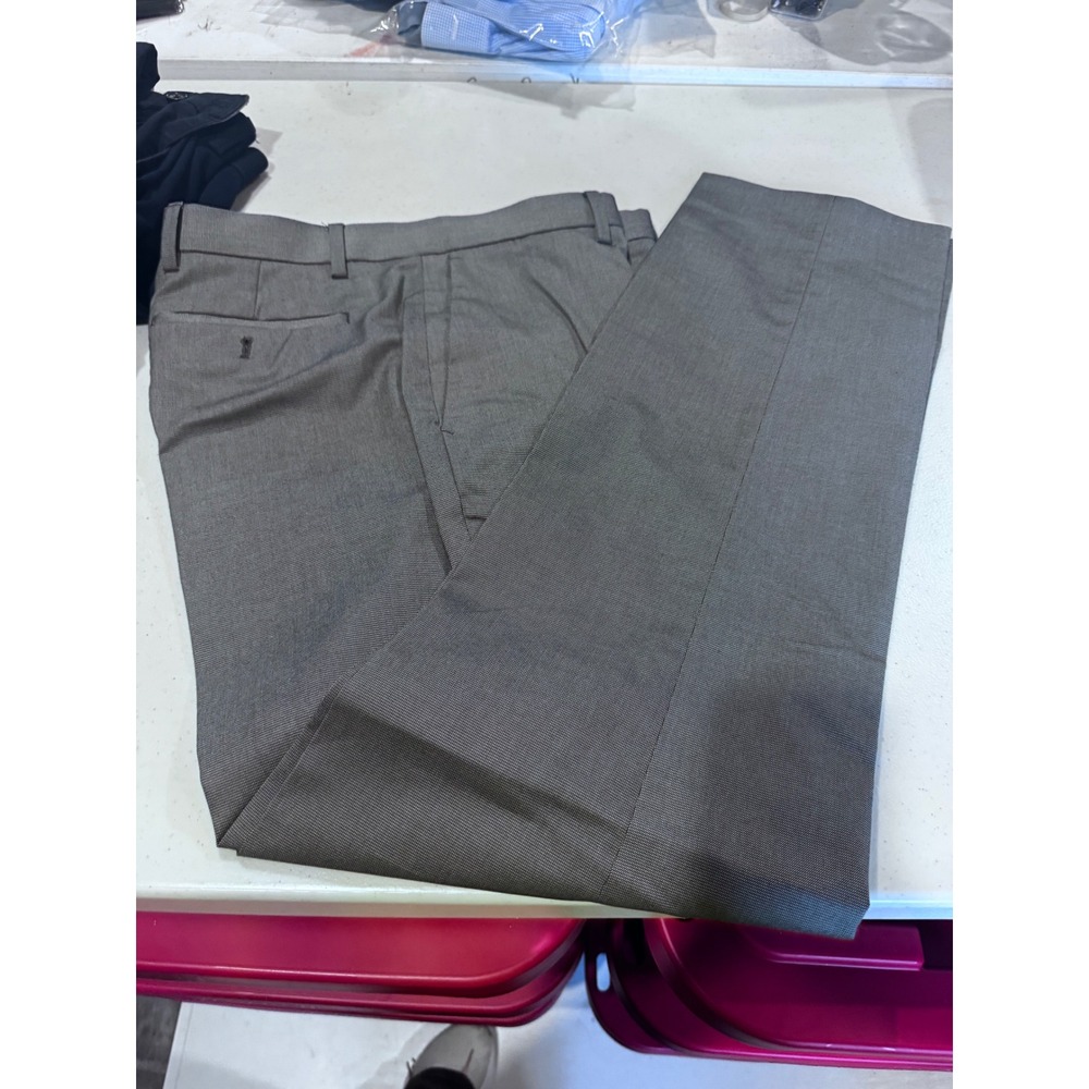 Banana Republic Slim Fit Gray Micro Pattern Dress Pants Mens 34x34 Trousers